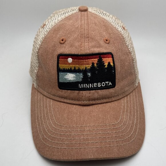 Minnesota Trucker Cap Hat Sunset SnapBack Meshback OSFM Orange GR44 - Picture 1 of 6
